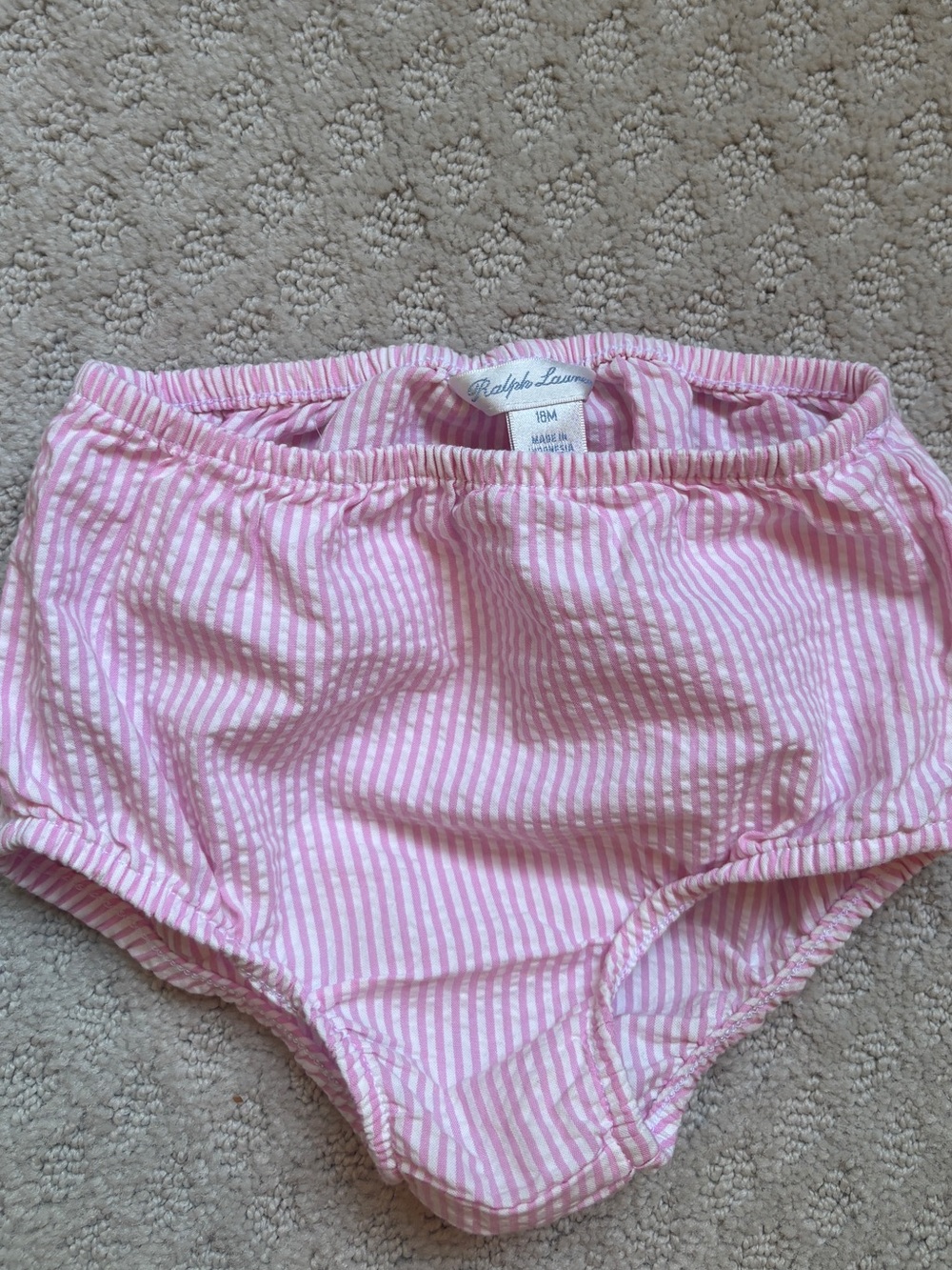 Ralph Lauren Pink Seersucker Dress with White Peter Pan Collar & Fancy Pants - Picture 4 of 4